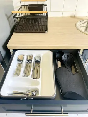 Cuisine ou kitchenette dans l'établissement Casa Fluo