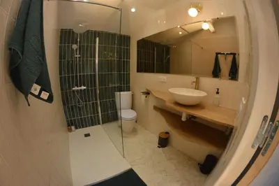 Salle de bains dans l'établissement Le Grenier Du Botaniste