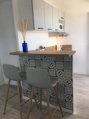 Cuisine ou kitchenette dans l'établissement Studio 61, vue mer, wifi, parking privé