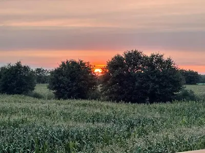 Lever ou coucher de soleil vu de the country house ou à proximité