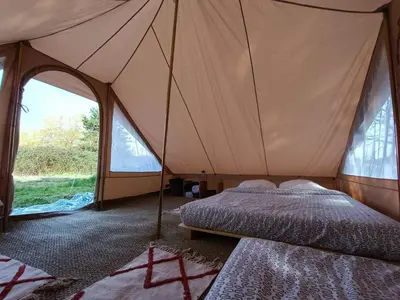 Un ou plusieurs lits dans un hébergement de l'établissement Du cote de Roussay