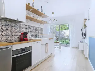 Cuisine ou kitchenette dans l'établissement Appartement Le Porto