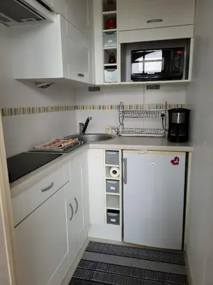 Cuisine ou kitchenette dans l'établissement La Jacinthe
