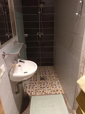Salle de bains dans l'établissement Charmante chambre bords du louet .