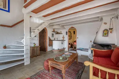 Coin salon dans l'établissement Maison pour 8 - proche plages