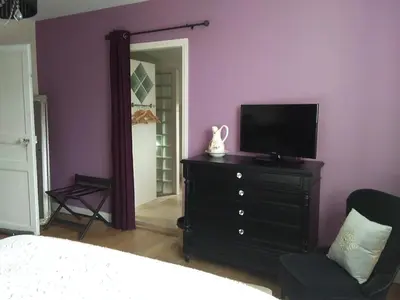 Télévision ou salle de divertissement dans l'établissement Le Domaine Du Cormier