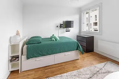 Un ou plusieurs lits dans un hébergement de l'établissement Studio Cosy - Au pied du tram - Parking - WIFI