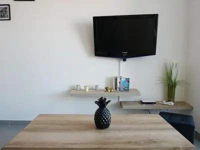 Télévision ou salle de divertissement dans l'établissement La perle océane de St Gilles