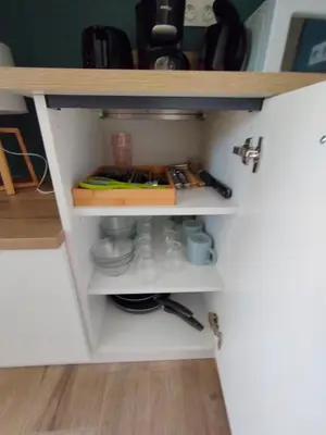 Cuisine ou kitchenette dans l'établissement Gîte des Trois Cantons