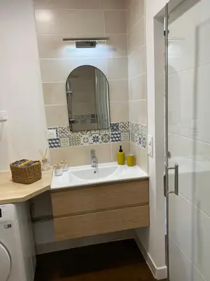 Salle de bains dans l'établissement Le Colibri - Domaine de la Houblette