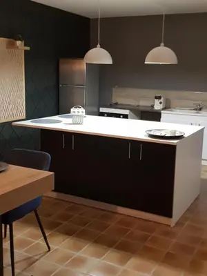 Cuisine ou kitchenette dans l'établissement Maison vacances vendee