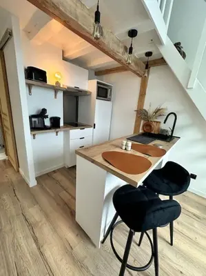 Cuisine ou kitchenette dans l'établissement Duplex lumineux