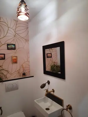 Salle de bains dans l'établissement gîte grange le Kulmino