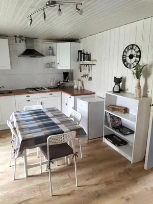 Cuisine ou kitchenette dans l'établissement PETITE MAISON 2 PIECES POUR 4 à 5 personnes