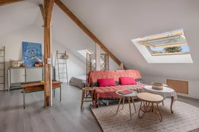 Coin salon dans l'établissement Maison avec jardin à 200m de la mer à La Bernerie