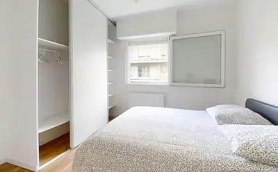 Un ou plusieurs lits dans un hébergement de l'établissement Apartment Nantes Erdre - 3 bedrooms, Parc des Expositions