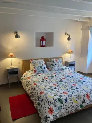 Un ou plusieurs lits dans un hébergement de l'établissement Gîte de Charme en bord de Loire