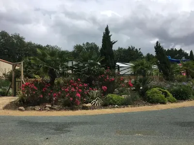 Jardin de l'établissement Mobilhome cosy Aulywan