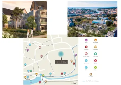 Plan de l'établissement Rez-de-terrasse pour 6 proche centre de Pornic