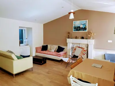 Coin salon dans l'établissement Maison du Chêne