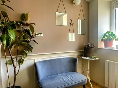 Coin salon dans l'établissement Maison du Chêne