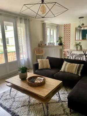 Coin salon dans l'établissement Bel appartement Nantes