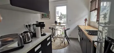 Cuisine ou kitchenette dans l'établissement Appart T2 l'île de Nantes avec parking privé