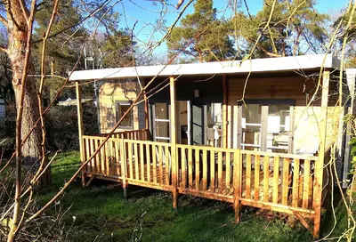 Jardin de l'établissement mobil home moderne et spacieux