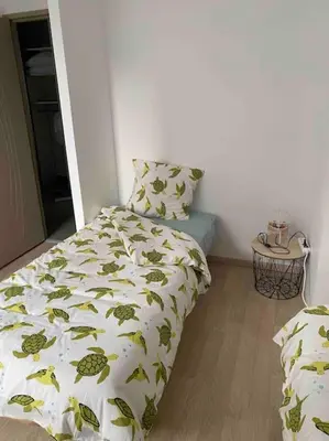 Un ou plusieurs lits dans un hébergement de l'établissement L'appartement des tortues