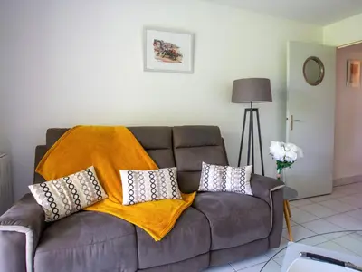 Coin salon dans l'établissement Apartment Les Terrasses du Golf by Interhome