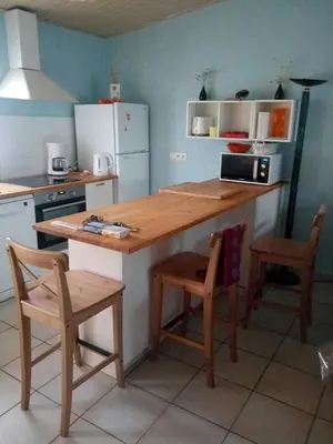 Cuisine ou kitchenette dans l'établissement maison récente proche forêt et bord de mer