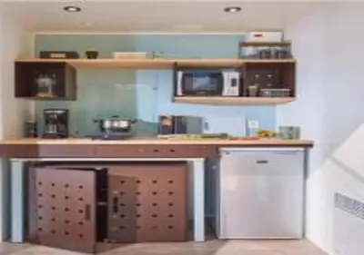 Cuisine ou kitchenette dans l'établissement Camping les Plages de Loire