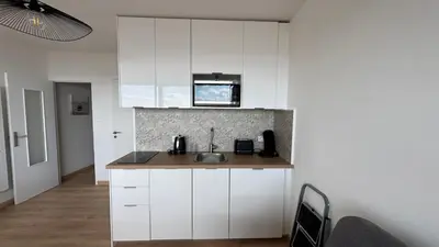 Cuisine ou kitchenette dans l'établissement Appartement Marina FACE MER