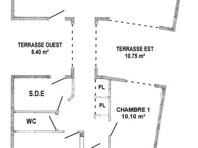 Plan de l'établissement Gîte cosy à 300m de la plage, bain nordique, poêle à bois, borne électrique, proche centre de Pornic - FR-1-306-1278