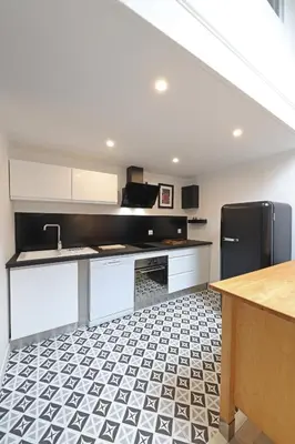 Cuisine ou kitchenette dans l'établissement Gite du Grand Cerf