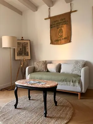 Coin salon dans l'établissement Appartement vue Loire - Chez Lulu la Nantaise