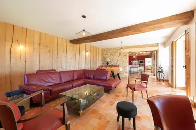Coin salon dans l'établissement La Villa au Grand Chêne - Charmante maison pour 10p