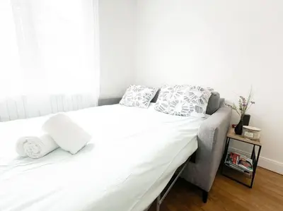 Un ou plusieurs lits dans un hébergement de l'établissement T2 Jardin, Centre, Gare, 5'plage