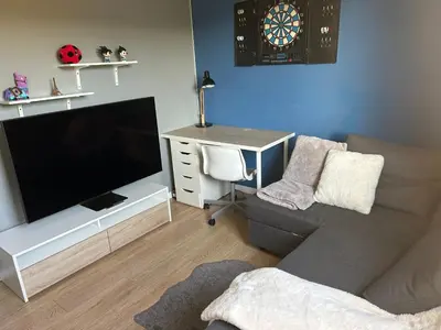 Télévision ou salle de divertissement dans l'établissement Maison 7 personnes, proche Nantes