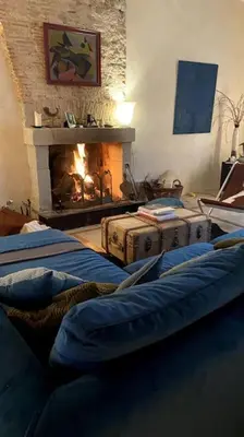 Coin salon dans l'établissement Maison de charme Bord de Loire -15mn des plages