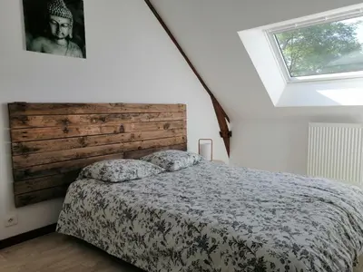 Un ou plusieurs lits dans un hébergement de l'établissement Gîte de Cojoux