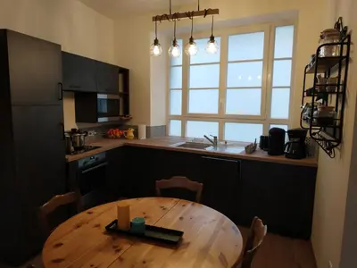 Cuisine ou kitchenette dans l'établissement maison du bord de Loire Ancenis