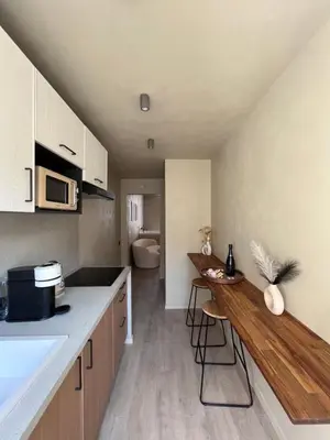 Cuisine ou kitchenette dans l'établissement Harmony Room Suite avec Balnéo