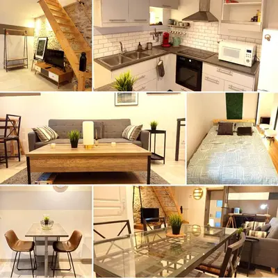Cuisine ou kitchenette dans l'établissement Escale - Maison - Nantes aéroport