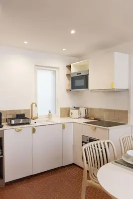 Cuisine ou kitchenette dans l'établissement Charmant 2 pièces ultra-centre au calme