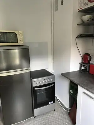 Cuisine ou kitchenette dans l'établissement Appartement proche Quai de la Fosse