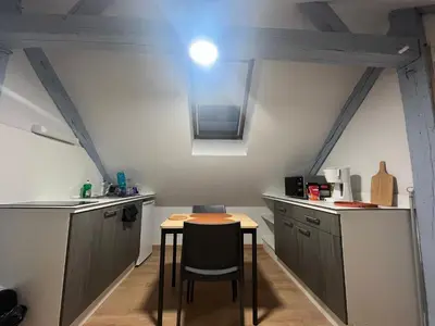 Cuisine ou kitchenette dans l'établissement Le Saint-Georges