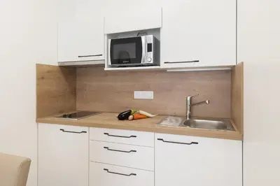 Cuisine ou kitchenette dans l'établissement OVELIA Angers - Les Jardins d'Arborescence