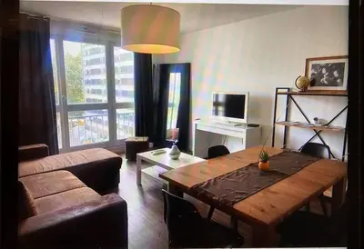 Un ou plusieurs lits dans un hébergement de l'établissement Chez Pascal Sissi -Grand Appart,Ile Nantes, CCgrés