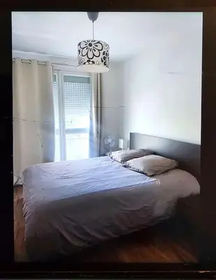 Un ou plusieurs lits dans un hébergement de l'établissement Chez Pascal Sissi -Grand Appart,Ile Nantes, CCgrés